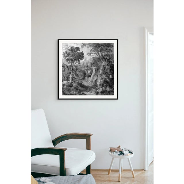 This elegant monochrome landscape print is inspired by the rich tradition of 16th-century European landscape art. Created...