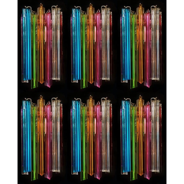 Italian Venini Style Triedri Wall Sconce in Murano, 1990s, Set of 2 For Sale - Image 3 of 14