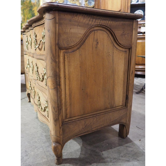 Circa 1750 French Crossbow Front Commode in Lightly Scrubbed Walnut For Sale - Image 17 of 18