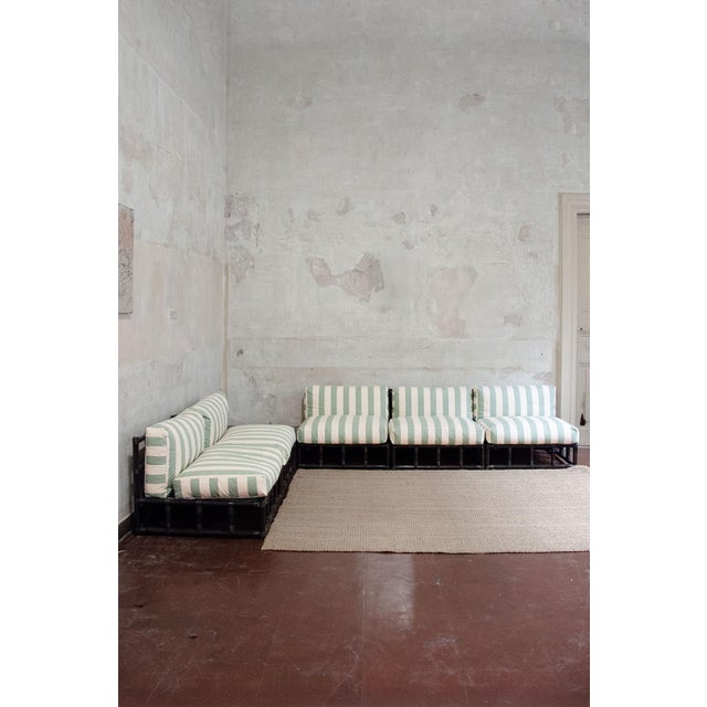 Modular Bamboo Sofa and Coffee Table, 1970s, Set of 6 For Sale - Image 3 of 18