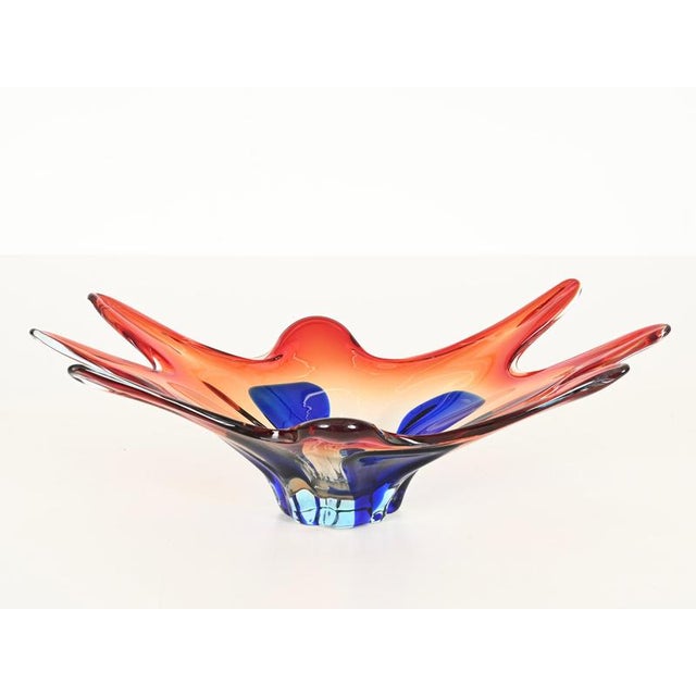 Large Sommerso Red and Blue Murano Glass Centerpiece from Seguso, 1970s For Sale - Image 10 of 13