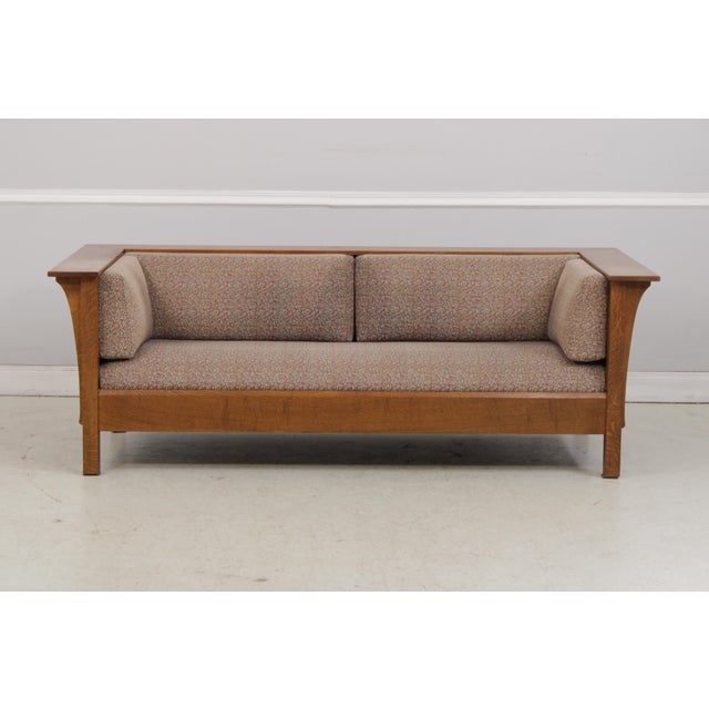 Mission Stickley Mission Oak Prairie Settee Sofa For Sale - Image 3 of 18