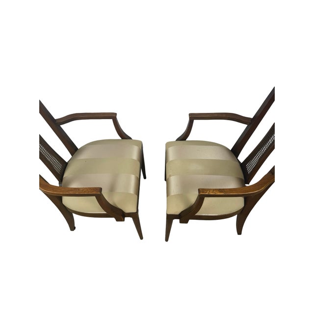 Pair of Mid-Century High-Back Cane Dining Armchairs, Stamped Denmark For Sale - Image 10 of 18