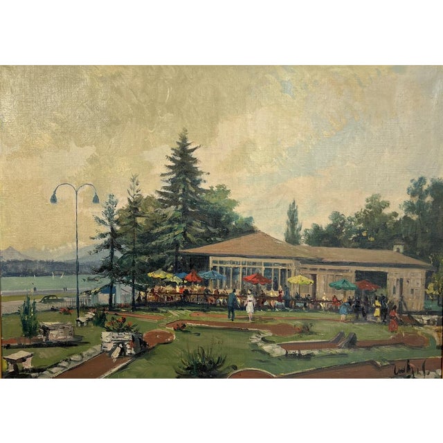 Sergio Cecchi, Château Banquet à Genève, 1954, Oil on Canvas, Framed For Sale - Image 14 of 14