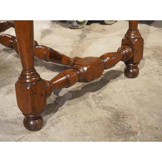17th Century French Burgundian Walnut Side Table With 19th Century Needlework For Sale - Image 17 of 18