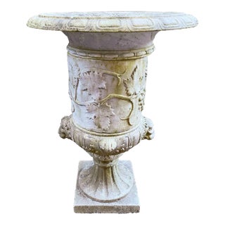 Antique Hand Carved Marble Garden Urn For Sale