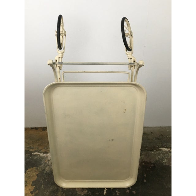 Antique Industrial Folding Bar Tea Cart Hospital Hotel For Sale - Image 10 of 12
