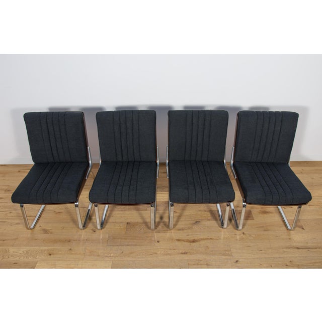 Mid-Century Modern Chrome and Rosewood Chairs from Gordon Russell, United Kingdom, 1970s, Set of 4 For Sale - Image 3 of 18