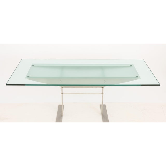 Contemporary Glass Top Dining Table For Sale In New York - Image 6 of 9