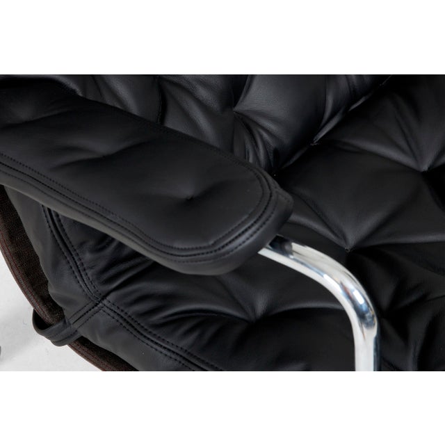 Karin Lounge Chair in Black Leather by Bruno Mathsson for Dux For Sale - Image 5 of 6