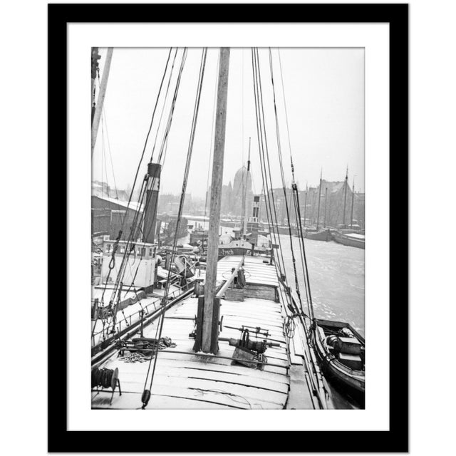 Karl Heinrich Lämmel, Wintertime at River Pregel with Ship, Germany, 1934, Photograph For Sale - Image 4 of 5