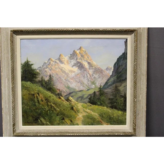 Johannes Gebhardt, Mountain Landscape, 1920s-1940s, Oil on Canvas For Sale - Image 8 of 11