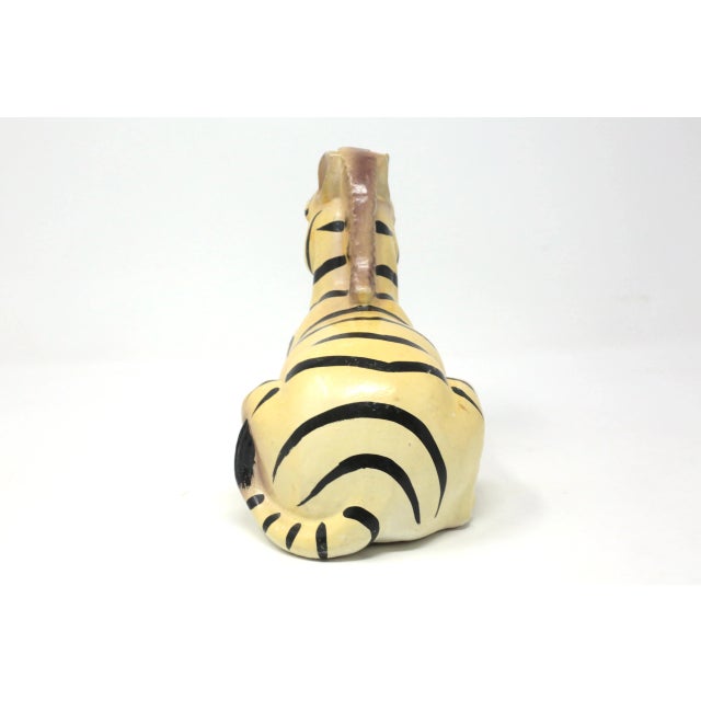 1970s Vintage Hand-Painted Ceramic Zebra Figure For Sale - Image 5 of 9