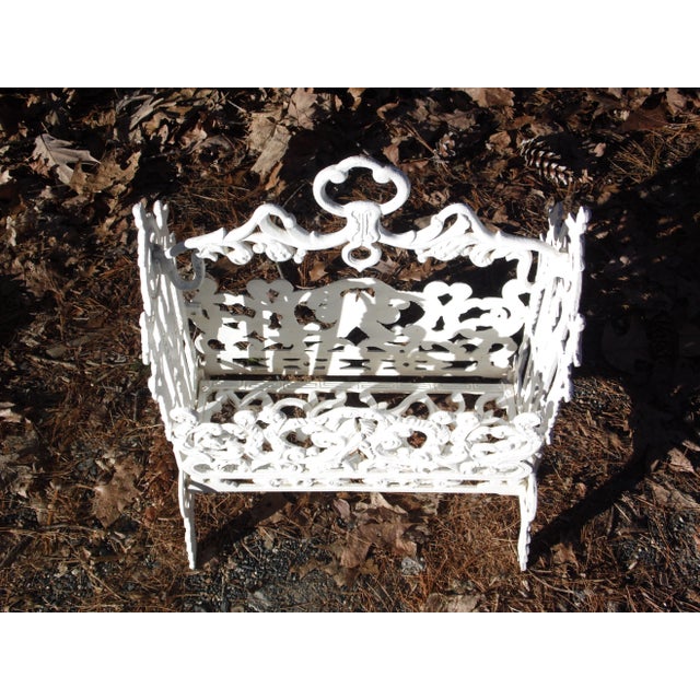 Early 20th Century Antique Victorian Cast Iron Magazine Rack Vintage Sheet Music Stand For Sale - Image 5 of 12