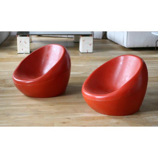 Space Age Armchairs in Fiberglass, 1960s, Set of 2 For Sale - Image 6 of 18