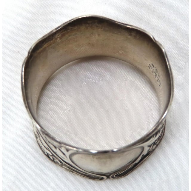 Classic Antique - Victorian Art Nouveau Flower Style Sterling Silver Napkin Ring by Gorham Silver Company For Sale - Image 9 of 13