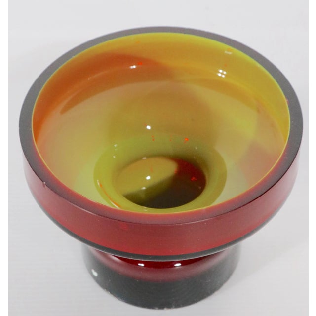 Glass Postmodern Op Art Glass Vase Probably Made in Sweden C 1960- 1970's For Sale - Image 7 of 13