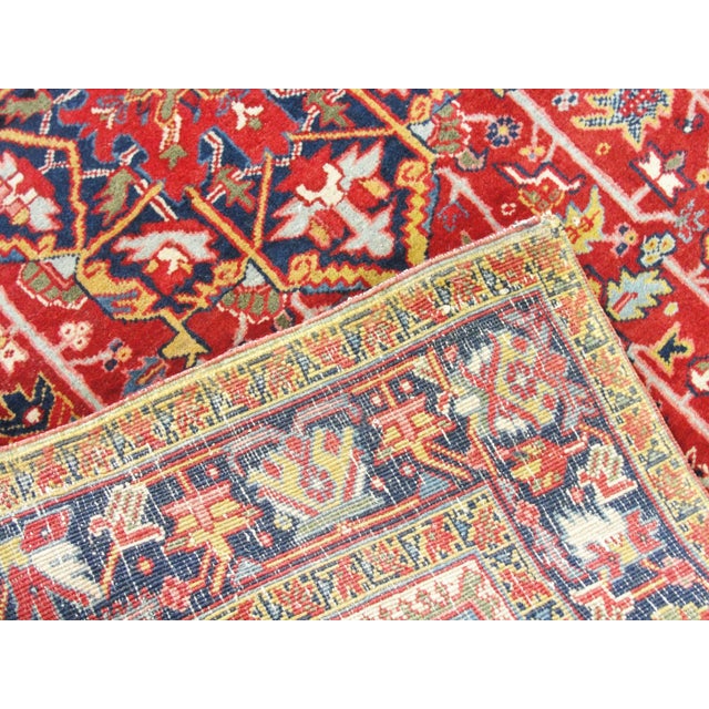 Traditional Antique Persian Heriz Rug-3"7" X 5' For Sale - Image 3 of 9