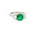 Contemporary 1.26 Carat Old-Mine Colombian Emerald Diamond Platinum Three-Stone Ring, Gia, Size 6.25 For Sale - Image 3 of 8