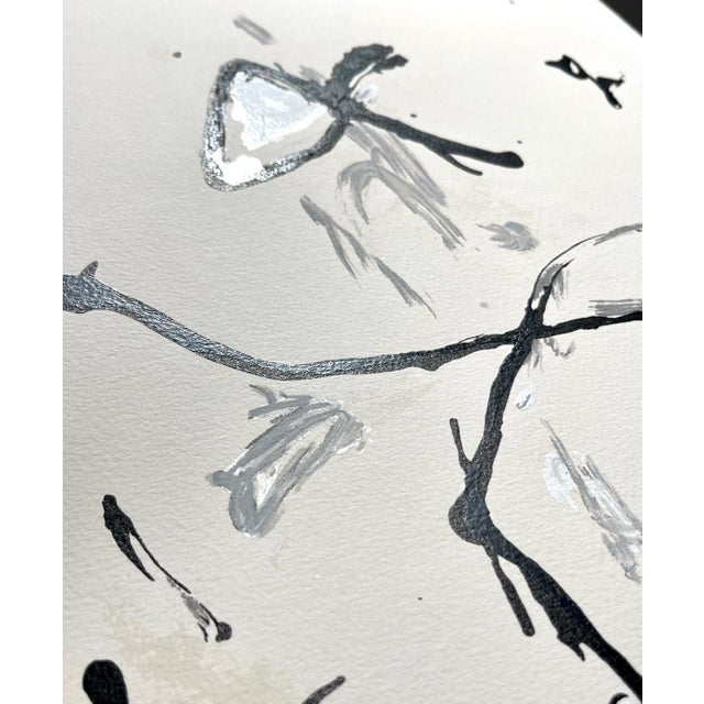 Heavily textured abstract print in a serigraph and terragraph technique. It has a raised texture to the surface, A...