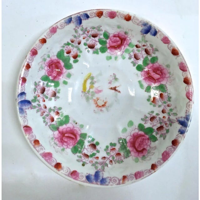 Ceramic Antique Porcelain Floral Cup & Saucer For Sale - Image 7 of 8