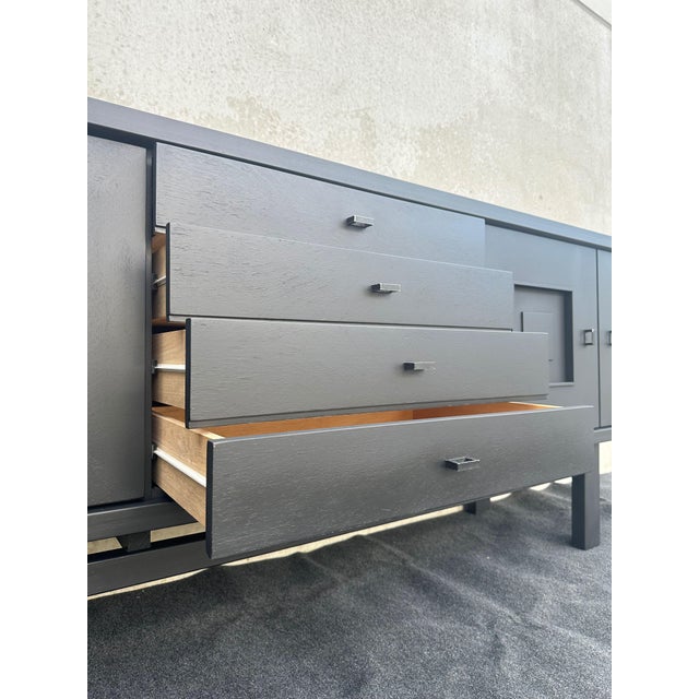 Vintage Brutalist Black Stained Oak Sideboard from De Coene, 1960s For Sale - Image 14 of 18