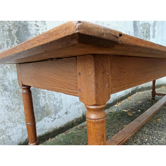 Rustic Oak Farmhouse Table For Sale - Image 9 of 18