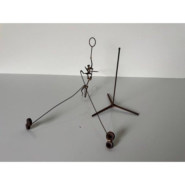 Mid-Century Modern Vintage Balancing Kinetic Brutalist Metal Sculpture For Sale - Image 3 of 11