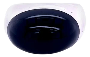 1990s Gucci Estate Black Onyx Ring Size 6.75 Sterling Silver 6 mm