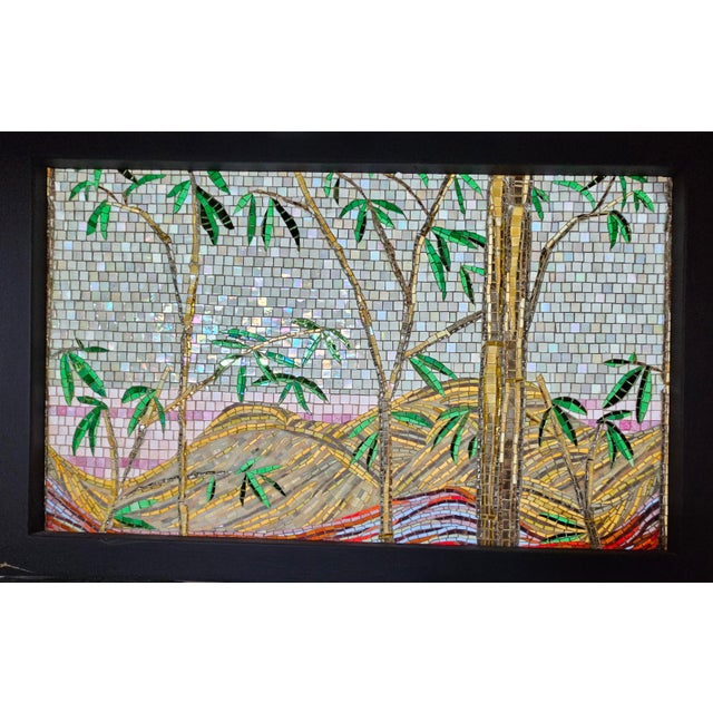 1990s Contemporary Handcrafted Polychrome Glass Mosaic Landscape Tryptich Sculptural Wall Art - 3 Piece Set For Sale - Image 9 of 12