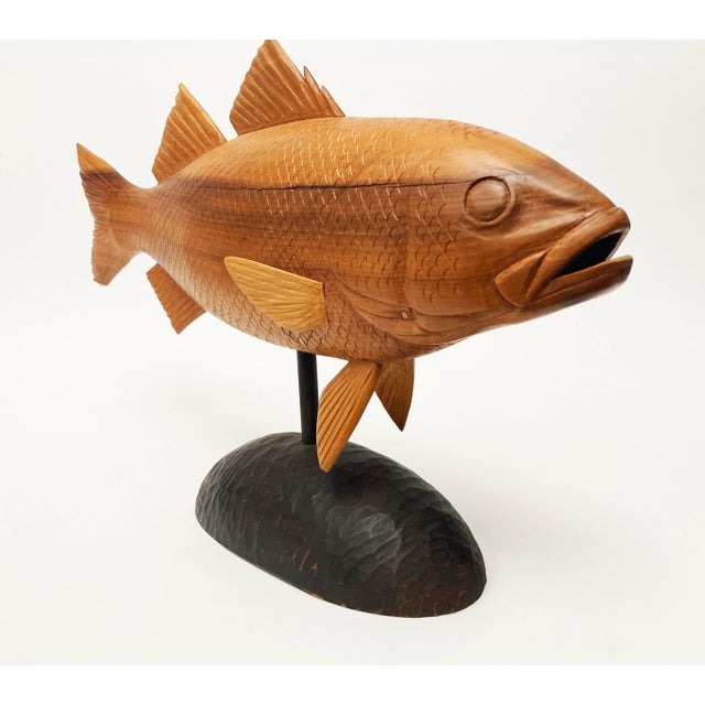 1990s Kentucky Folk Art Fish Carving For Sale - Image 4 of 12