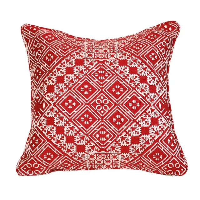 Contemporary Red Fez Fabric Pillow For Sale - Image 3 of 3
