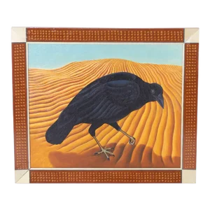 Painting on Canvas of a Crow