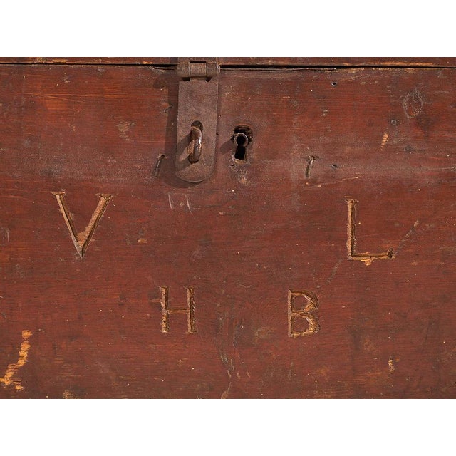 Antique Maroon Chest, 1900 For Sale - Image 11 of 14