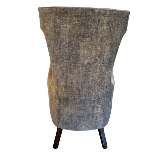 Textile Modern Wingback Chair Upholstered With Luxurious Velvet Fabric For Sale - Image 7 of 7