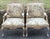 Gorgeous pair of generously proportioned Bergere chairs by Kreiss collection . Features a floral tapestry upholstery,...