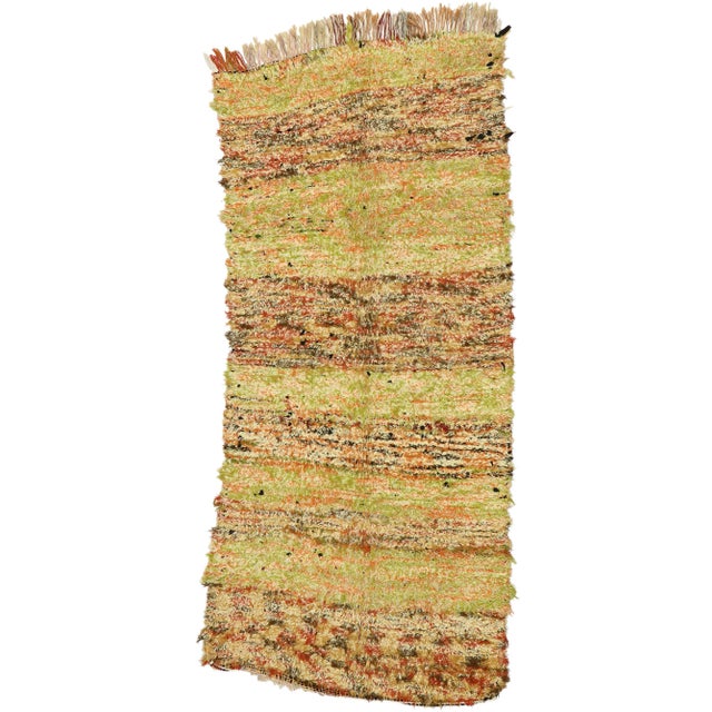 Vintage Boujad Moroccan Rag Rug - 04'00 X 09'02 For Sale - Image 9 of 9