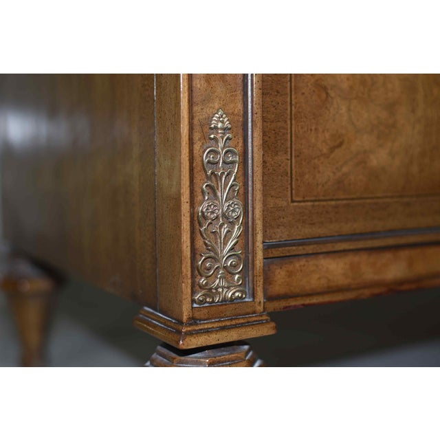 Mid Century French Provincial-Style Burlwood Lowboy Dresser by Hellam Furniture Company Pennsylvania For Sale - Image 10 of 17