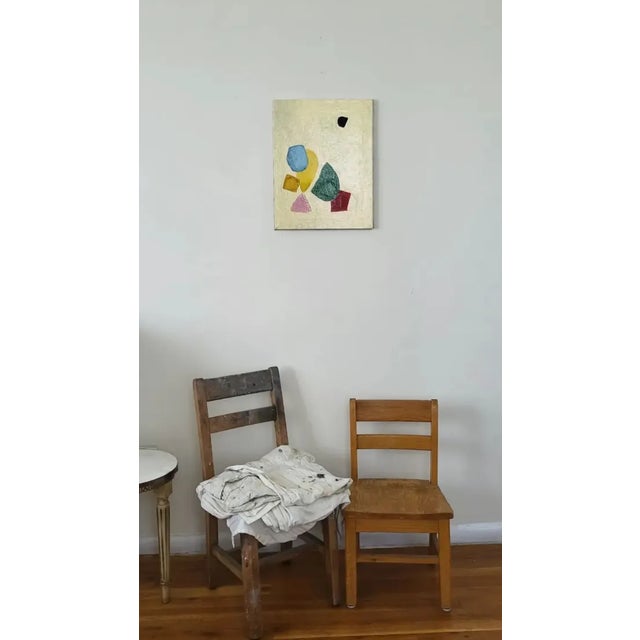Mid-Century Modern "Happy Baby" Contemporary Abstract Oil Painting by Lynn Christian For Sale - Image 3 of 7