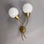 Metal Brass and Glass Wall Lamps, 1950s, Set of 3 For Sale - Image 7 of 13
