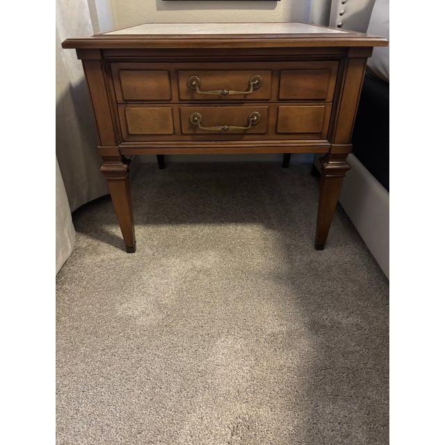 Pair of Mid 20th Century Pair of Hekman End Tables / Nightstand’s, 1960s Italian Provincial style double-drawer made by...