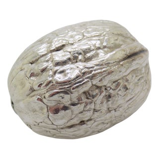 Vintage Italian Silver Walnut Figurine, 1980s For Sale