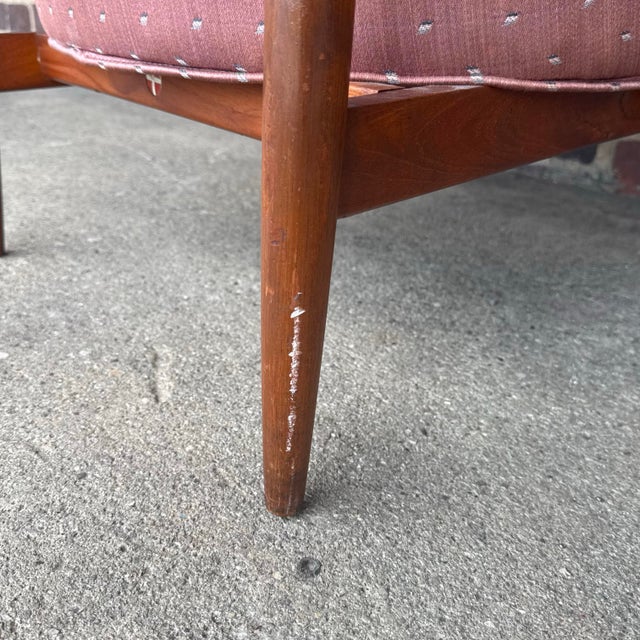 Pink Finn Andersen for Selig Barrel-Back Lounge Chair With Wood Frame For Sale - Image 12 of 12