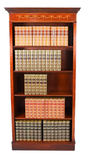 Vintage Sheraton Style Walnut Open Bookcase