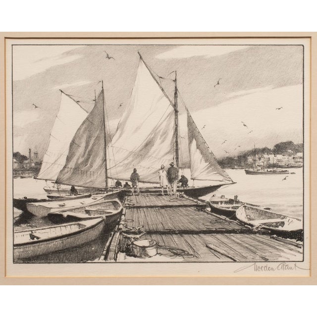 Gordon Grant (American, 1875-1962), Sailing Dock, lithograph, pencil signed lower right, overall (with frame): 16.5"h x...