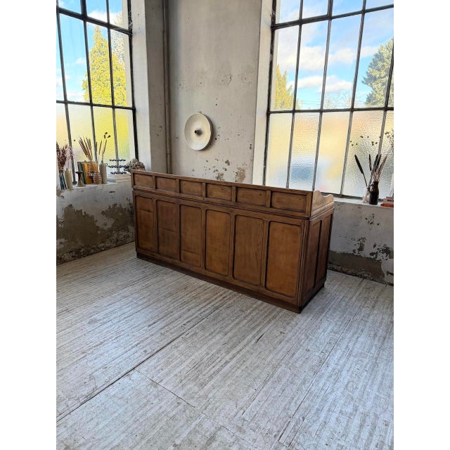 Wood Oak Shop Counter, 1950s For Sale - Image 7 of 18
