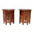 Anglo-Indian Hand-Carved Teak Stands, Pair With Brass Inlays, 1950s For Sale