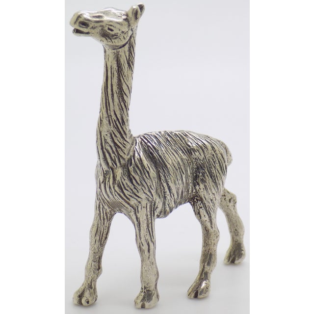1960s Vintage Italian Handmade Genuine Silver Llama Lama Rare Solid Figurine Miniature For Sale - Image 5 of 9