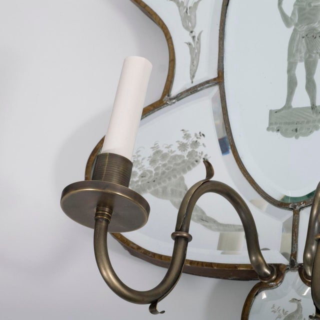 Silver Pair of 19th Century Venetian Mirror Wall Sconces For Sale - Image 8 of 16