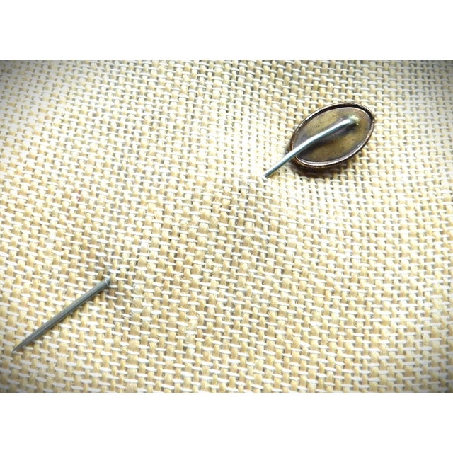 Late 19th Century Antique 9k Gold Victorian Goldstone Oval Stickpin, Lapel Pin For Sale - Image 5 of 9